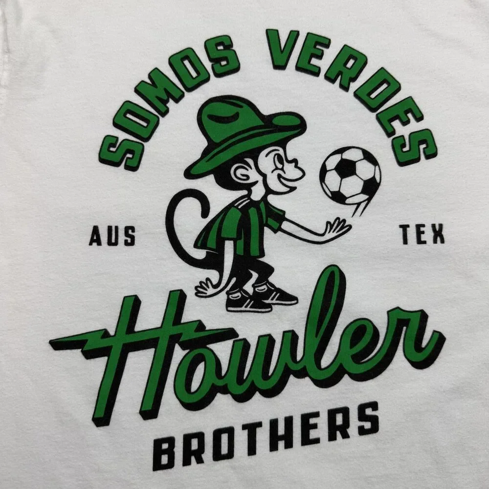 Howler Bros Shirt Mens Large White Somos Verdes Soccer Graphic Tee Austin Texas